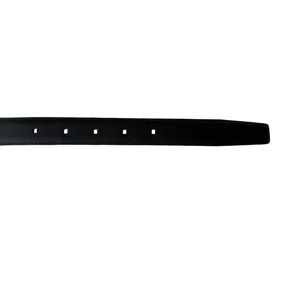 Calvin Klein Reversible Leather Belt Black White Silver Buckle Size Small 641732